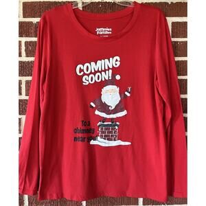 Jammies For Families Red Santa Pajama Top Women’s Large